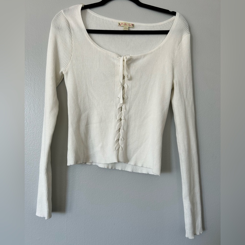 Lace-Up Front sweater